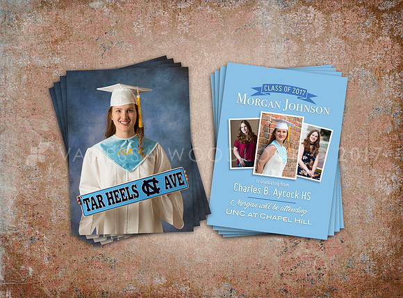 Custom Grad Card 3 (5x4.5") $80 for a set of 25 cards. Envelopes included.