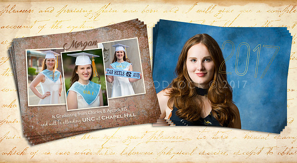 Custom Grad Card 4 (5x4.5") $80 for a set of 25 cards. Envelopes included.